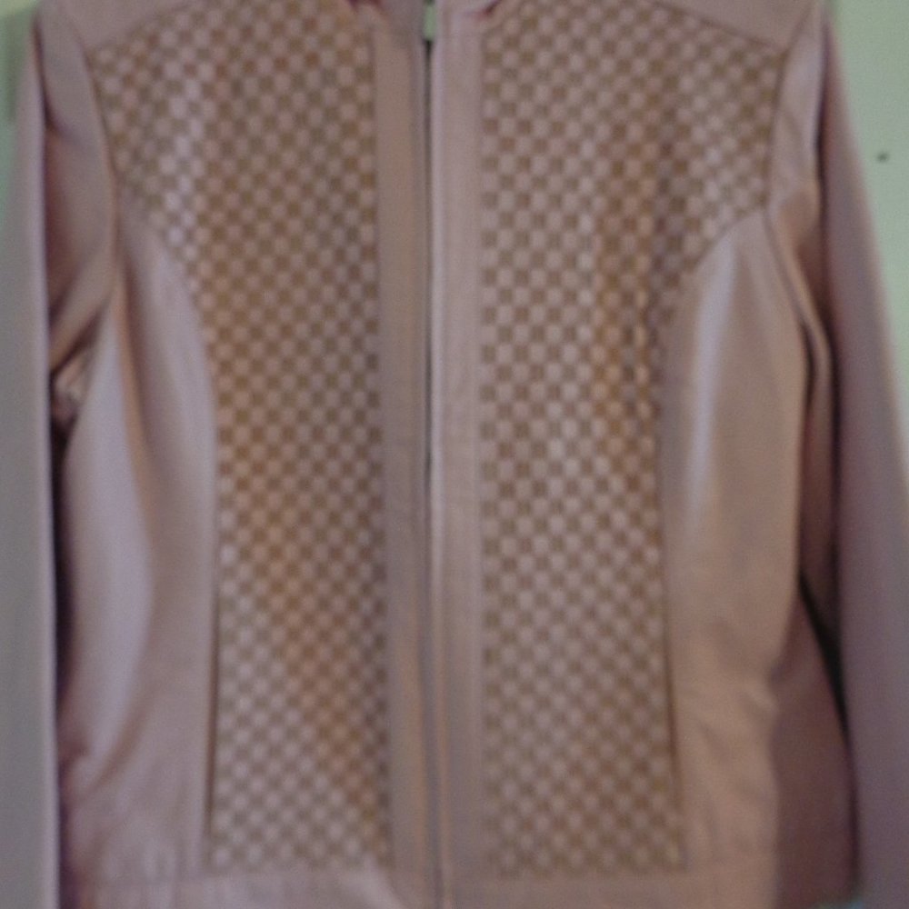 Pink leather jacket L
